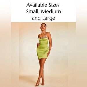 NIP-Floral Embroidered Satin Cami Bodycon Dress